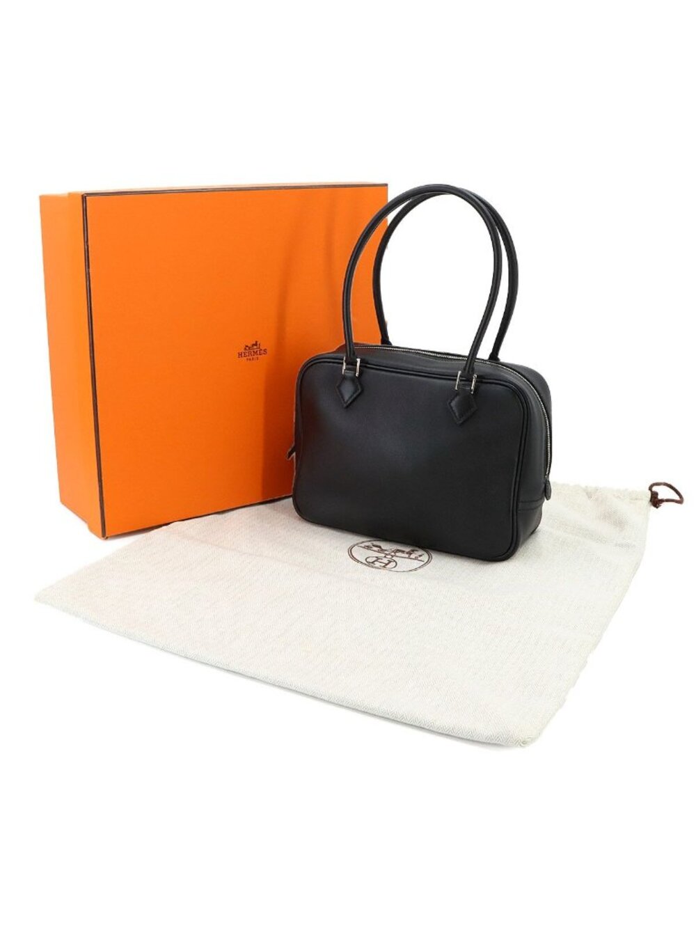 Hermes Mini Plume 20 Hand Bag Swift Black Silver 20 - Picture 2 of 10